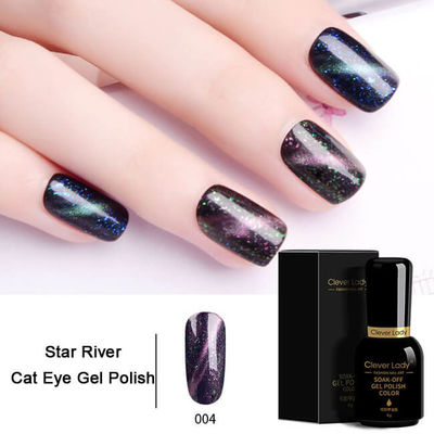 Resin Non Toxic UV Gel Nail Polish , Magnetic Cat Eye Nail Polish