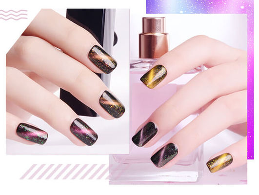 Resin Non Toxic UV Gel Nail Polish , Magnetic Cat Eye Nail Polish