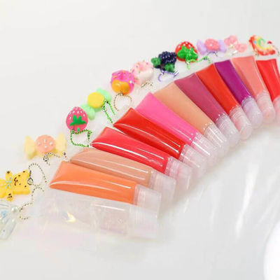 12 Colors Private Label Lip Gloss , Nature Clear Glitter Lip Gloss