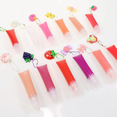 12 Colors Private Label Lip Gloss , Nature Clear Glitter Lip Gloss