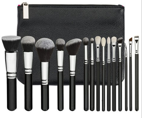 Custom Logo Black Face And Eye Makeup Brush Set