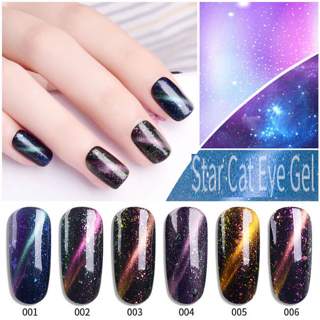 Resin Non Toxic UV Gel Nail Polish , Magnetic Cat Eye Nail Polish