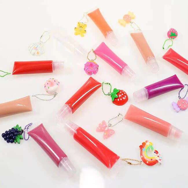 12 Colors Private Label Lip Gloss , Nature Clear Glitter Lip Gloss