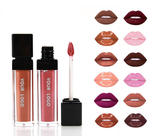12 Colors Matte Glitter Lip Gloss Set , 8ml Waterproof Lip Gloss