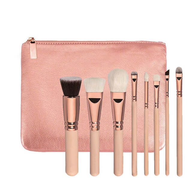 Pink Synthetic Makeup Brushes Set , SGS Cosmetic Makeup Brush Set